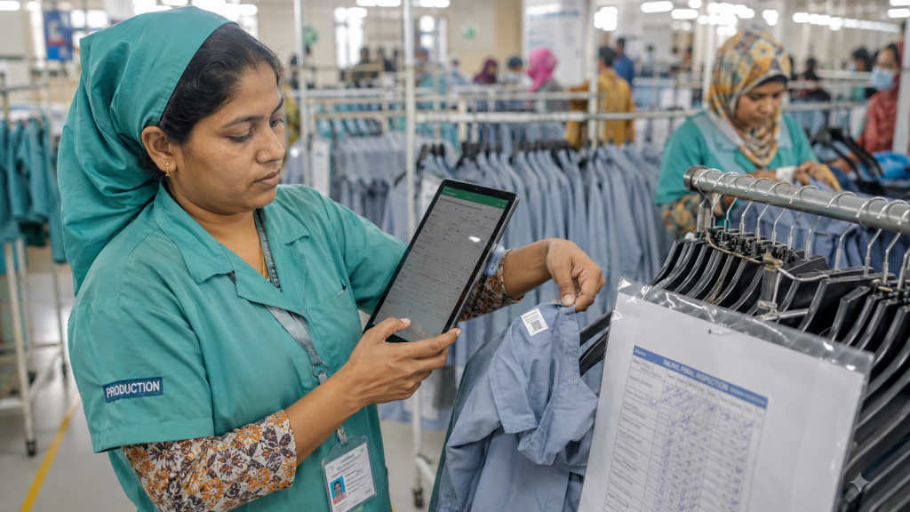 Bangladesh apparel factory with clean industrial environment