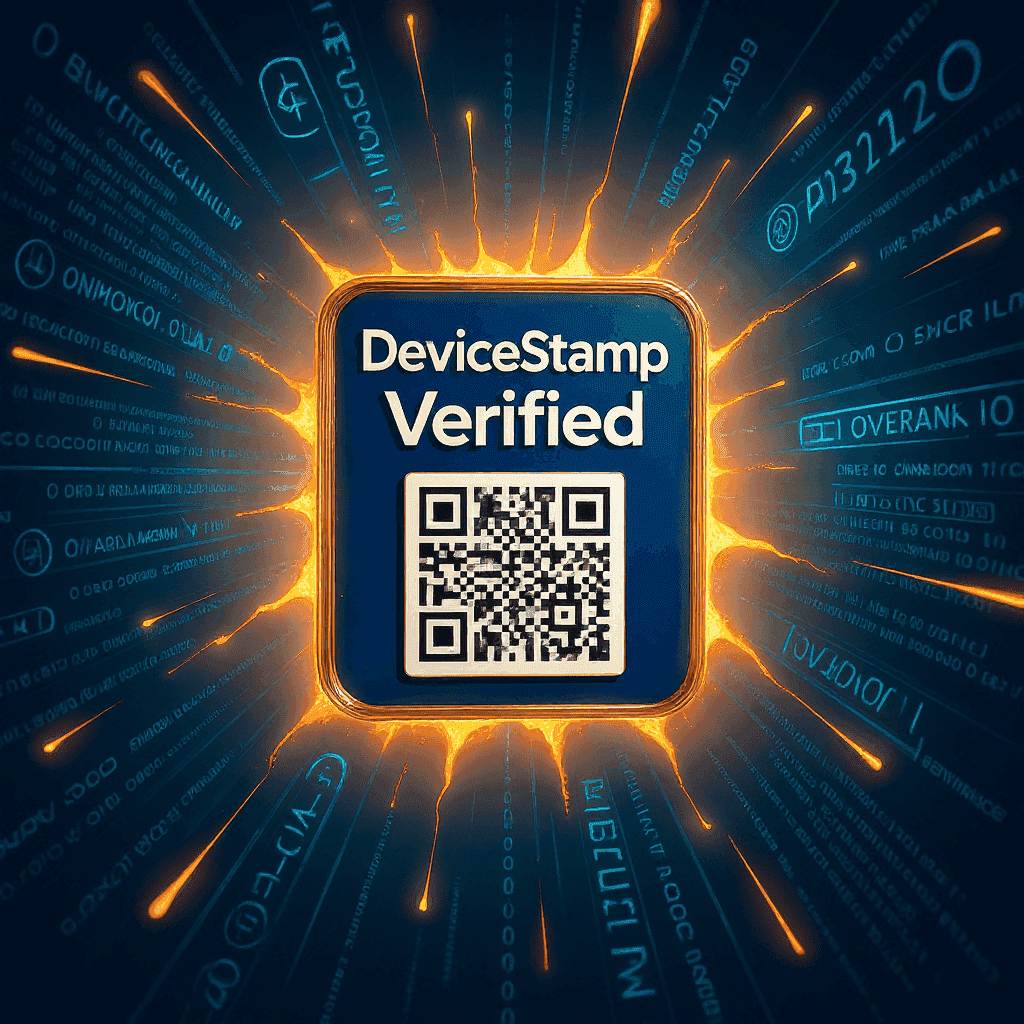 DeviceStamp QR tag verification flow